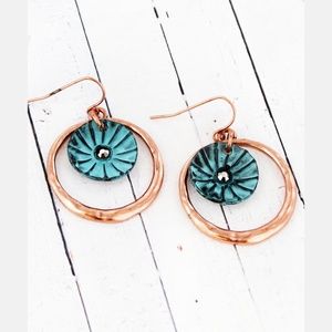 *3/$22* Coppertone & Patina Flower Earrings